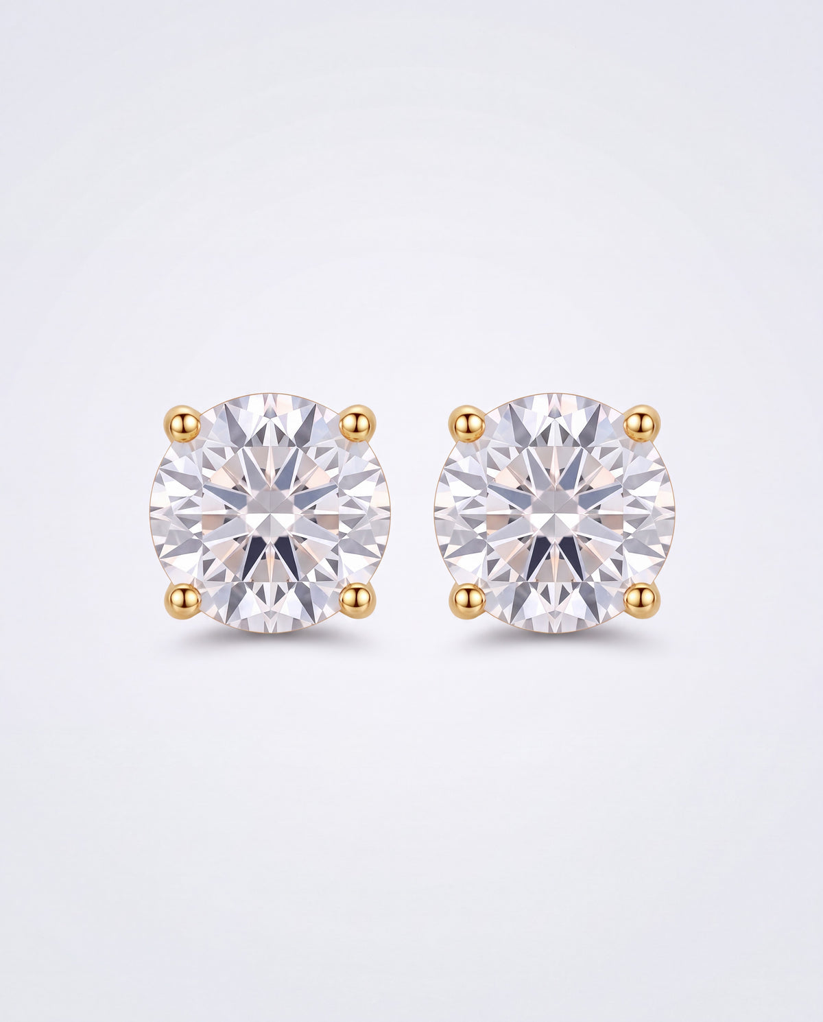 Veil Moissanite Stud Earrings – Gold product photo