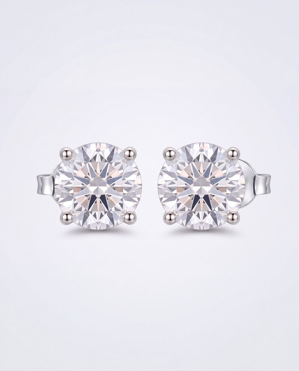 Veil Moissanite Stud Earrings – Silver product photo