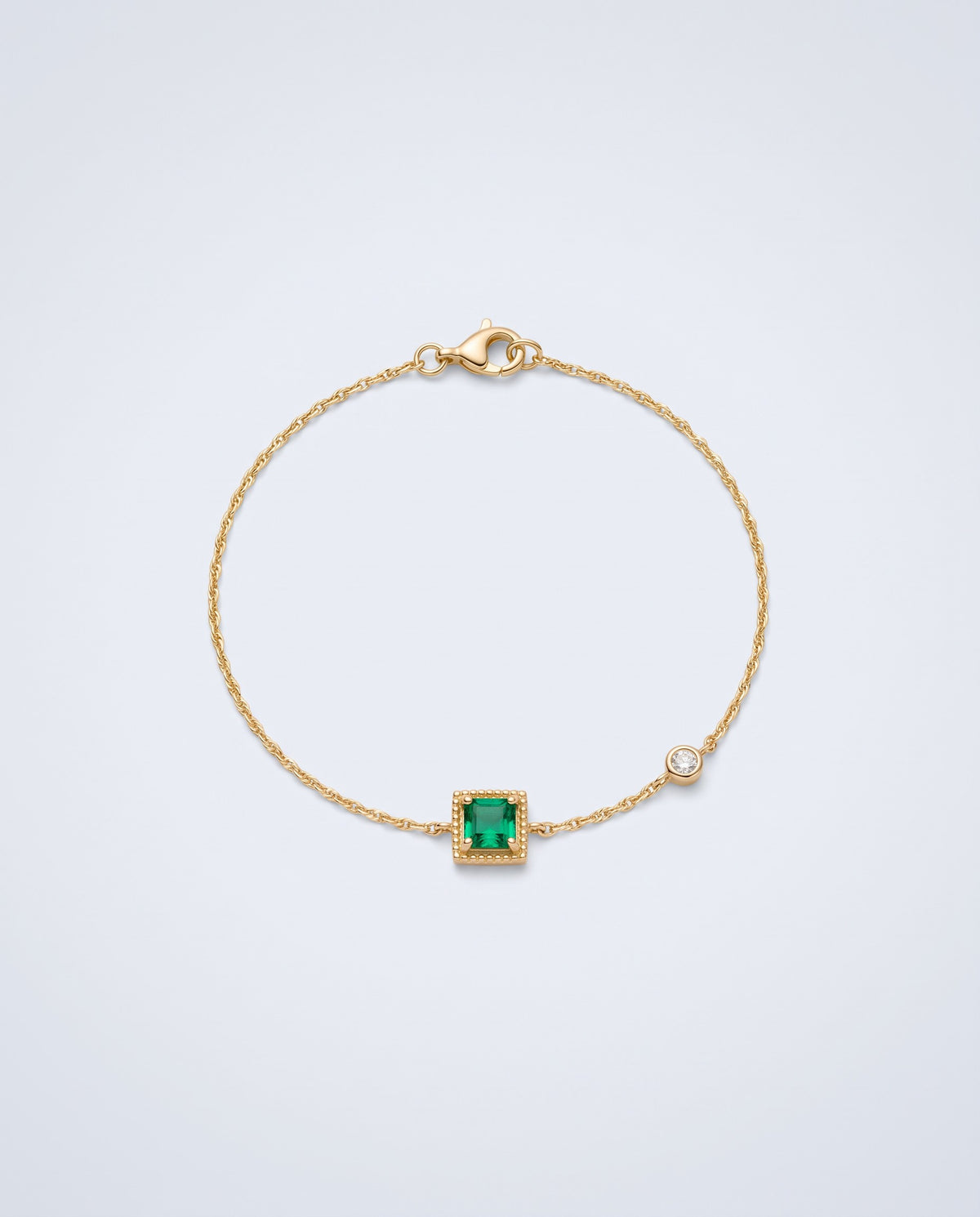 Verdant Emerald Crystal Chain Bracelet - packshot