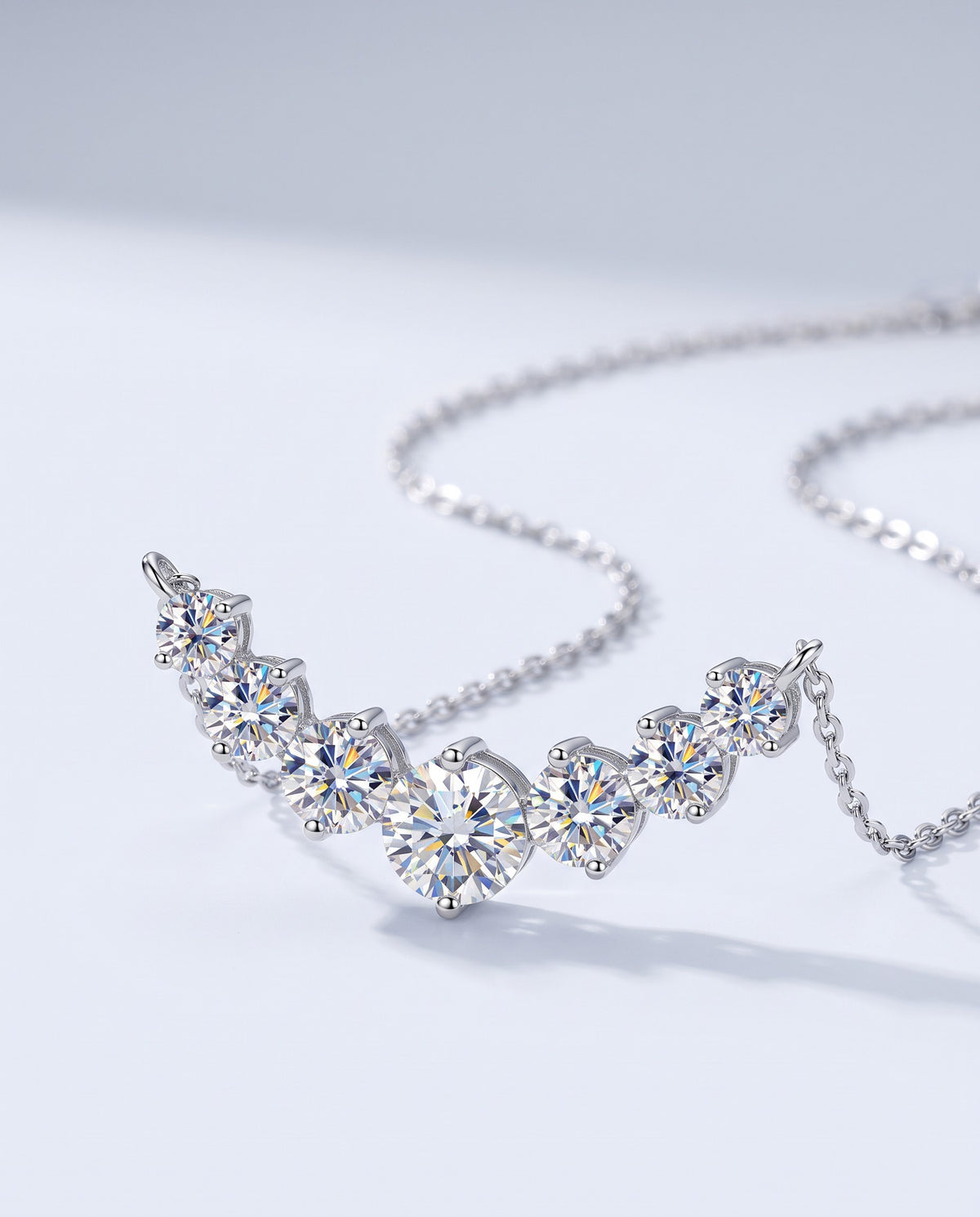 Vow Moissanite Pendant Necklace - angle