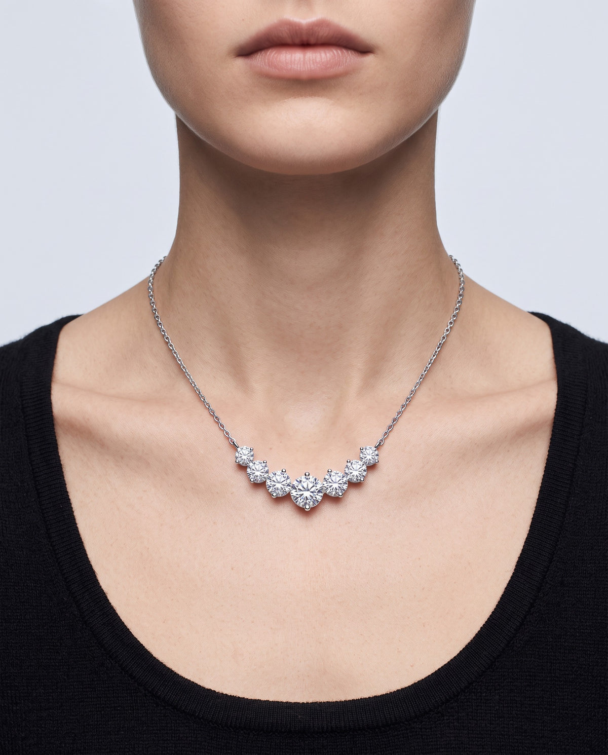 Vow Moissanite Pendant Necklace - on model