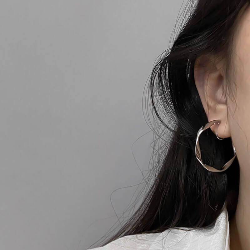 Vintage Geometric Silver Earrings