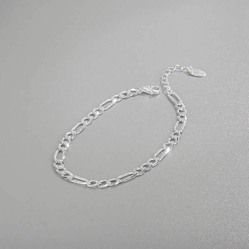 Silver Figaro Link Chain Bracelet