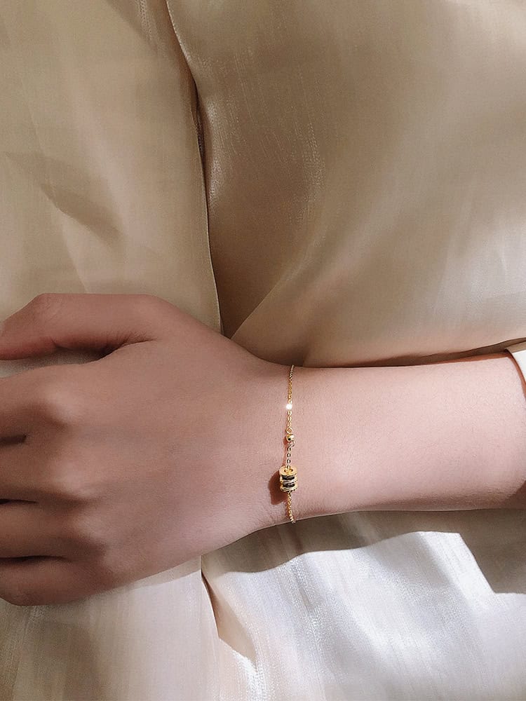 A Woman wearing Women’s Small Sterling Silver Bracelet