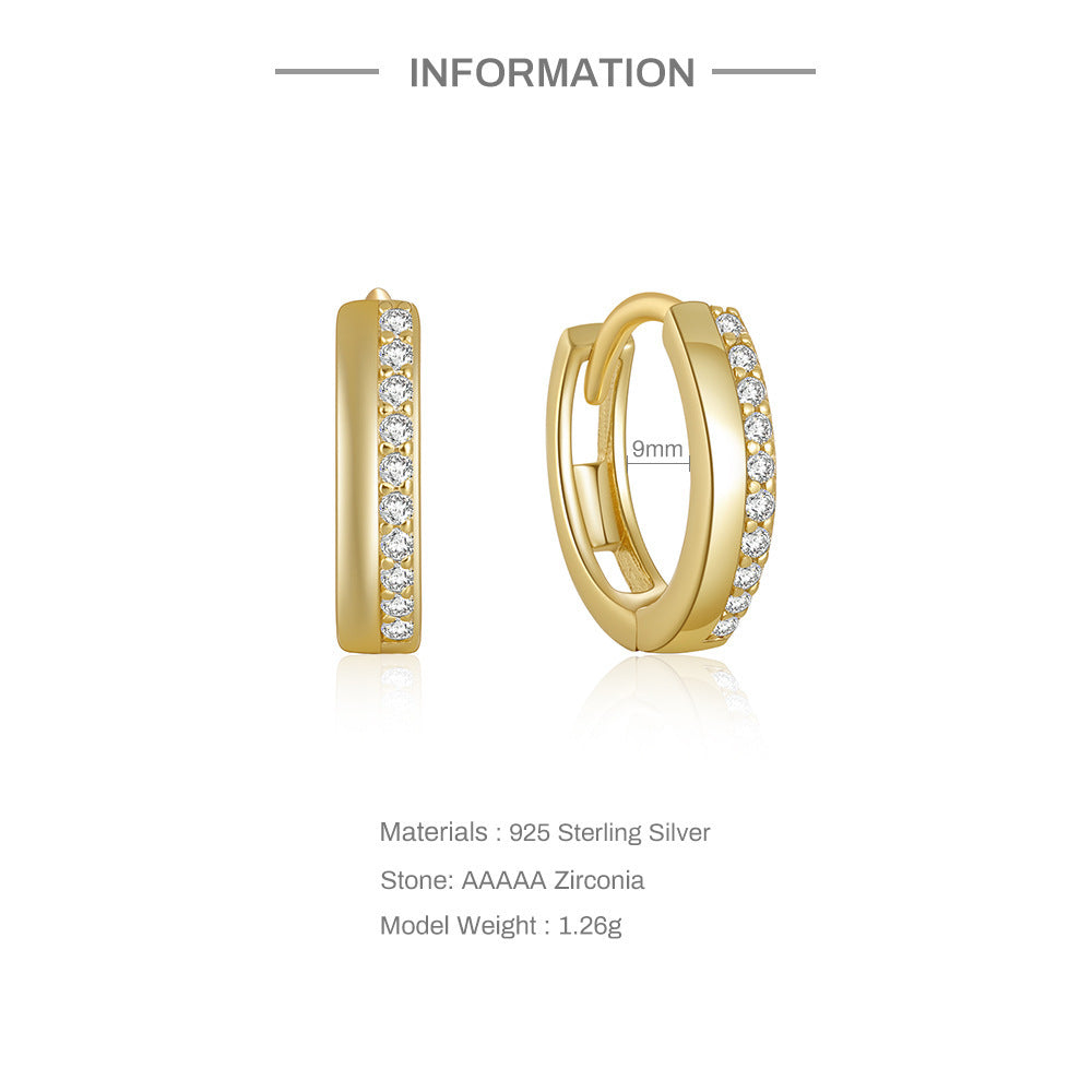 Zircon Gold-Platinium Plated Earrings