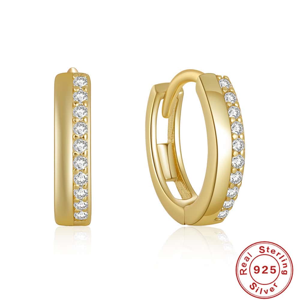 Zircon Gold-Platinium Plated Earrings