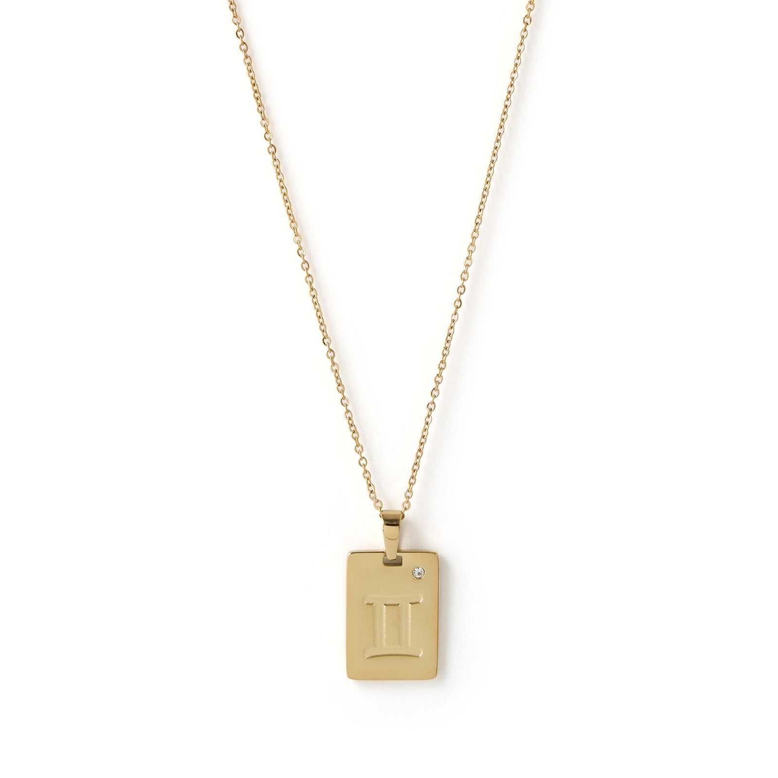 Zodiac Gold Tag Necklace