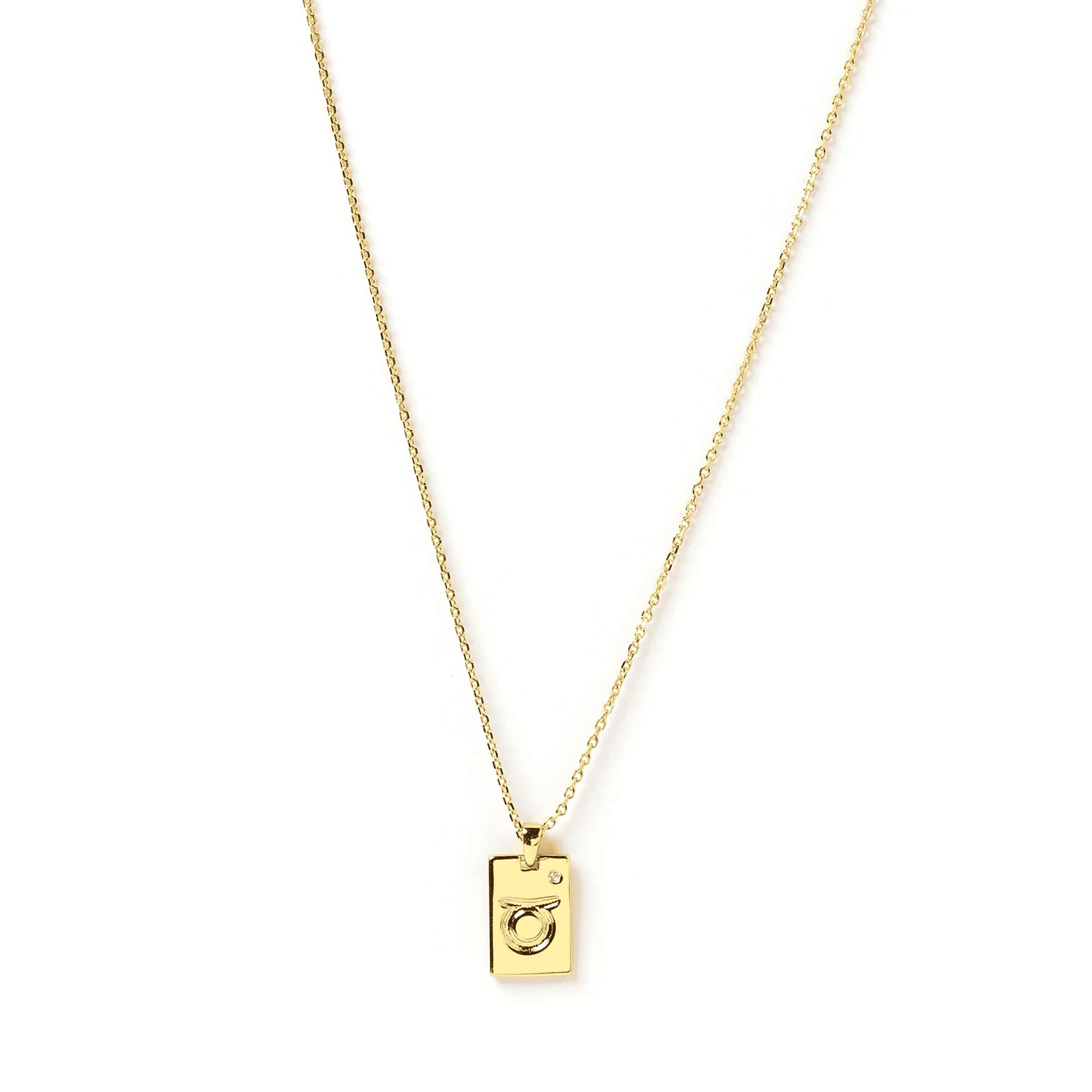 Zodiac Gold Tag Necklace 14k Gold plated 