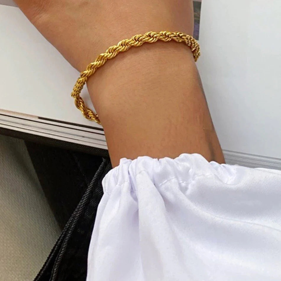 Rope Twist Gold Bracelet