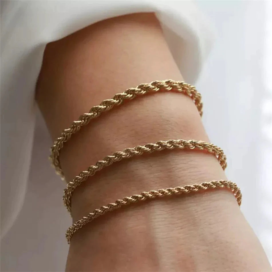 Valentina & Rose - Esti Rope Twist Gold Bracelet - Valentina & Rose -